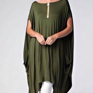 Oversized Handkerchief Hem Poncho Top!